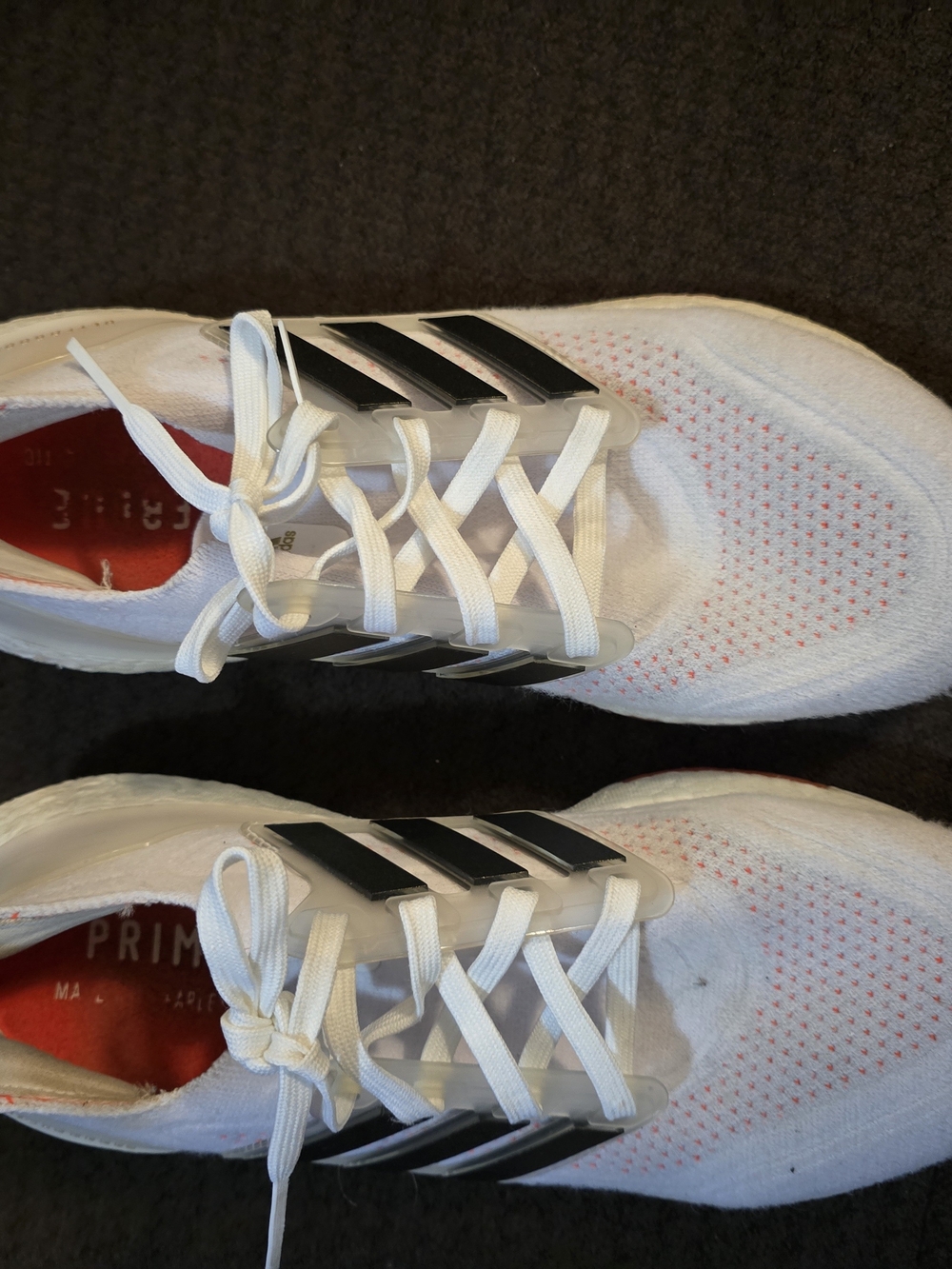 Adidas Men’s White Running Shoes with Black Stripes